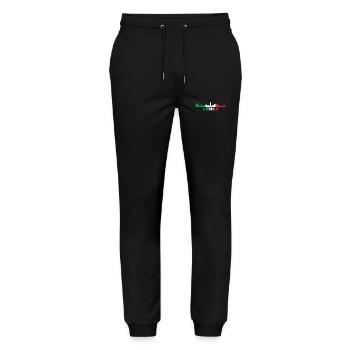 Genua City Skyline Italien Wahrzeichen, Genova Italia - Stanley/Stella Unisex Bio Jogginghose Mover  - Schwarz - Vorne - Marisol (170cm) & Nik (191cm)