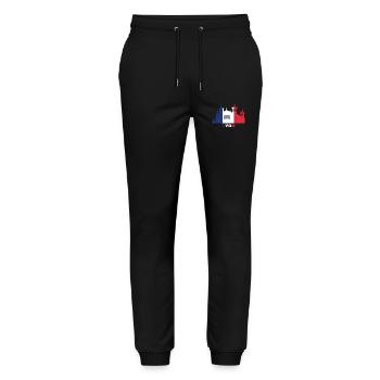 Lyon City Skyline Frankreich Wahrzeichen Karte - Stanley/Stella Unisex Bio Jogginghose Mover  - Schwarz - Vorne - Marisol (170cm) & Nik (191cm)