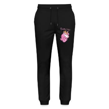 Majestätischer Einhorn-Kronen-Print - Stanley/Stella Unisex Bio Jogginghose Mover  - Schwarz - Vorne - Marisol (170cm) & Nik (191cm)