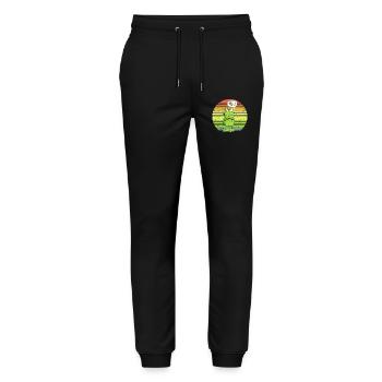 Nö Frosch - Nein - Nö - Einfach Nö - Stanley/Stella Unisex Bio Jogginghose Mover  - Schwarz - Vorne - Marisol (170cm) & Nik (191cm)