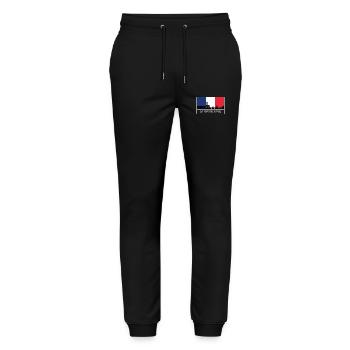 Strasburg France City Skyline French Flag Souvenir - Stanley/Stella Mover Unisex Organic Jogging Trousers - black - Front - Marisol (170cm) & Nik (191cm)