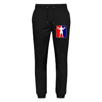 Bodybuilder Fitness Logo - Stanley/Stella Mover Unisex Organic Jogging Trousers - black - Front - Marisol (170cm) & Nik (191cm)