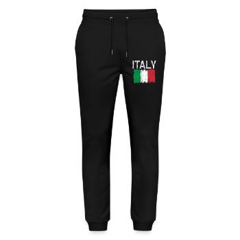 Italy Brushstroke Flag - Stanley/Stella Mover Unisex Organic Jogging Trousers - black - Front - Marisol (170cm) & Nik (191cm)
