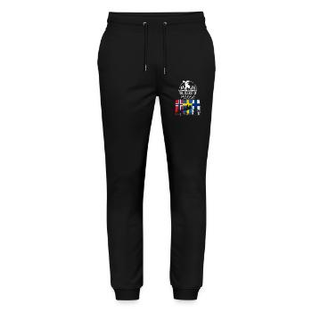 Le secret de l'orignal - Norvège - Suède - Finlande - Pantalon de jogging bio MOVER Stanley/Stella unisexe - noir - Devant - Marisol (170cm) & Nik (191cm)