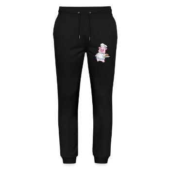 Schwein Bäcker Kuchen Backen - Stanley/Stella Unisex Bio Jogginghose Mover  - Schwarz - Vorne - Marisol (170cm) & Nik (191cm)