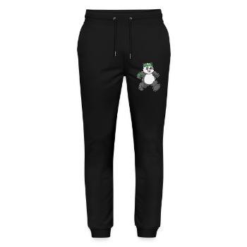 Panda Jogger Joggen Sport - Stanley/Stella Unisex Bio Jogginghose Mover  - Schwarz - Vorne - Marisol (170cm) & Nik (191cm)