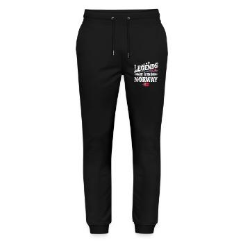 Legends Are Born In Norway - Stanley/Stella Mover Unisex Organic Jogging Trousers - black - Front - Marisol (170cm) & Nik (191cm)