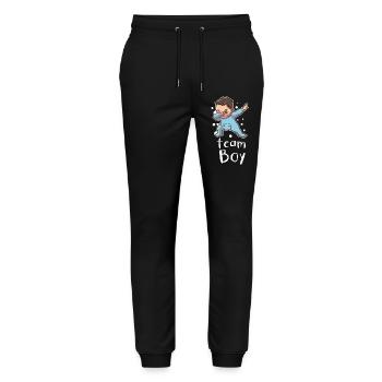Gender Reveal Team Boy Baby Shower - Stanley/Stella Mover Unisex Organic Jogging Trousers - black - Front - Marisol (170cm) & Nik (191cm)