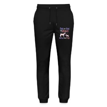 Horse Dog Horse Lover Dog Lover - Stanley/Stella Mover Unisex Organic Jogging Trousers - black - Front - Marisol (170cm) & Nik (191cm)