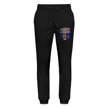 Islande Drapeau de pêche Pêche Poisson Design - Pantalon de jogging bio MOVER Stanley/Stella unisexe - noir - Devant - Marisol (170cm) & Nik (191cm)