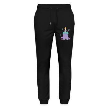 Prinzessinnen-Fantasie mit Blumenherz - Stanley/Stella Unisex Bio Jogginghose Mover  - Schwarz - Vorne - Marisol (170cm) & Nik (191cm)