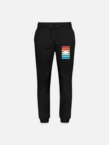 I Love Sunsets Quote for Beach Lovers - Stanley/Stella Mover Unisex Organic Jogging Trousers - black