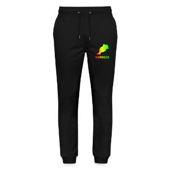 Marokko Regenbogen Landkarten Design / Geschenk - Stanley/Stella Unisex Bio Jogginghose Mover  - Schwarz - Vorne - Marisol (170cm) & Nik (191cm)