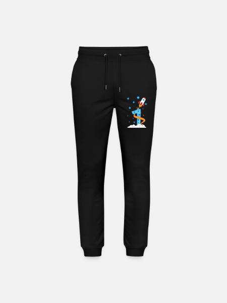 1. Anniversaire bébé enfant fusée - Pantalon de jogging bio MOVER Stanley/Stella unisexe - noir