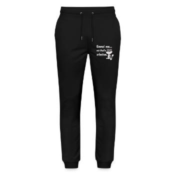 Einmal Mit Profis Arbeiten Katze Kawaii Beruf - Stanley/Stella Unisex Bio Jogginghose Mover  - Schwarz - Vorne - Marisol (170cm) & Nik (191cm)