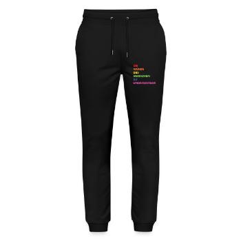Menschenrechte Regenbogen Grundgesetz - Stanley/Stella Unisex Bio Jogginghose Mover  - Schwarz - Vorne - Marisol (170cm) & Nik (191cm)