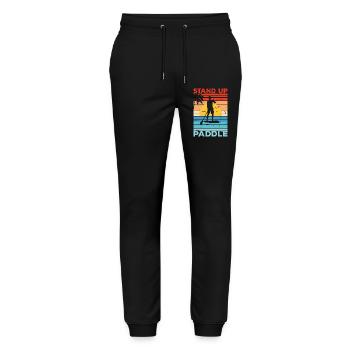 Stand Up Paddle SUP Couché de soleil Cadeau Paddle - Pantalon de jogging bio MOVER Stanley/Stella unisexe - noir - Devant - Marisol (170cm) & Nik (191cm)
