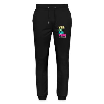 Verbeamtung Auf Lebenszeit Beamtin 4 Life Beamte - Stanley/Stella Unisex Bio Jogginghose Mover  - Schwarz - Vorne - Marisol (170cm) & Nik (191cm)