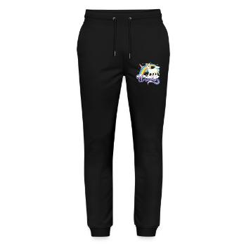 Unicorn rainbow - Stanley/Stella Mover Unisex Organic Jogging Trousers - black - Front - Marisol (170cm) & Nik (191cm)