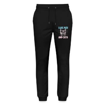 Math Kitty Cat I Love Math And Cats Math Teacher - Stanley/Stella Mover Unisex Organic Jogging Trousers - black - Front - Marisol (170cm) & Nik (191cm)