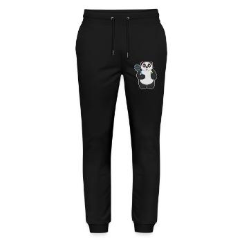 Panda Tennis Racket - Stanley/Stella Mover Unisex Organic Jogging Trousers - black - Front - Marisol (170cm) & Nik (191cm)