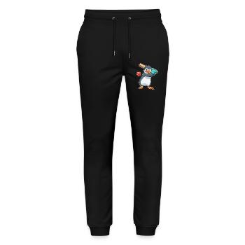 Pinguin Cricket Cricketschläger - Stanley/Stella Unisex Bio Jogginghose Mover  - Schwarz - Vorne - Marisol (170cm) & Nik (191cm)