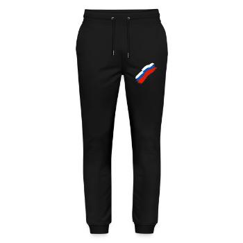 Russie drapeau couleurs - Pantalon de jogging bio MOVER Stanley/Stella unisexe - noir - Devant - Marisol (170cm) & Nik (191cm)