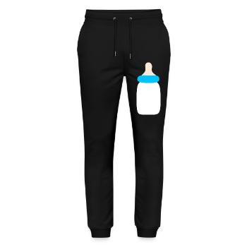 Baby 2025 Birth Family Gift Gift Idea - Stanley/Stella Mover Unisex Organic Jogging Trousers - black - Front - Marisol (170cm) & Nik (191cm)