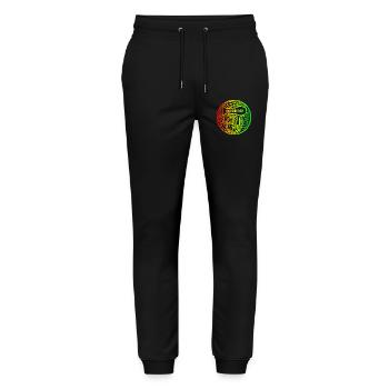 Friseur Regenbogen Design - Stanley/Stella Unisex Bio Jogginghose Mover  - Schwarz - Vorne - Marisol (170cm) & Nik (191cm)