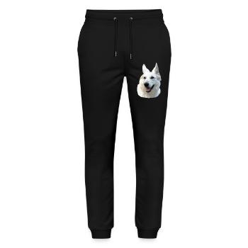 White Shepherd - Stanley/Stella Mover Unisex Organic Jogging Trousers - black - Front - Marisol (170cm) & Nik (191cm)