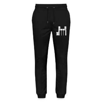 Klavier Pianist - Stanley/Stella Unisex Bio Jogginghose Mover  - Schwarz - Vorne - Marisol (170cm) & Nik (191cm)
