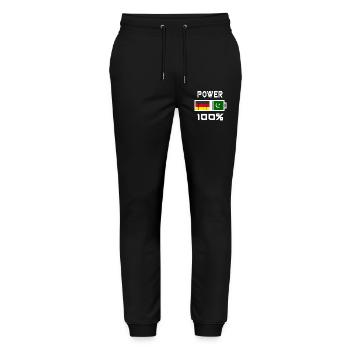 Germany and Pakistan Power 100% - Stanley/Stella Mover Unisex Organic Jogging Trousers - black - Front - Marisol (170cm) & Nik (191cm)