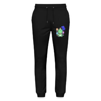 3 years old - Dinosaurs - 3rd birthday gift - Stanley/Stella Mover Unisex Organic Jogging Trousers - black - Front - Marisol (170cm) & Nik (191cm)