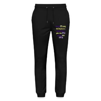 Zu viele Steuern - Stanley/Stella Unisex Bio Jogginghose Mover  - Schwarz - Vorne - Marisol (170cm) & Nik (191cm)