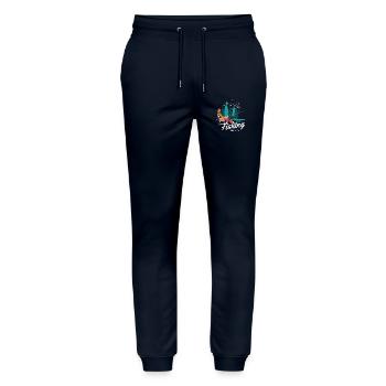 Funny Fishing Quote Fishing Everyday - Stanley/Stella Mover Unisex Organic Jogging Trousers - navy - Front - Marisol (170cm) & Nik (191cm)