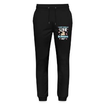 Rabbit Rabbit - Stanley/Stella Mover Unisex Organic Jogging Trousers - black - Front - Marisol (170cm) & Nik (191cm)