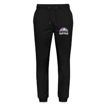 München Deutschland Skyline Vintage Sunset Travel Souve - Stanley/Stella Unisex Bio Jogginghose Mover  - Schwarz - Vorne - Marisol (170cm) & Nik (191cm)