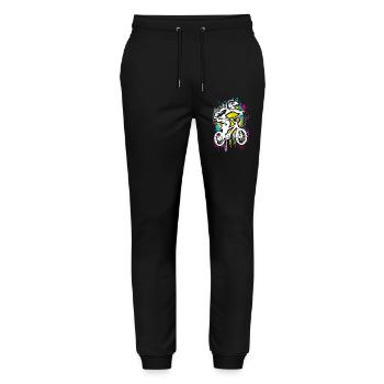 Bmx Graffiti | Bmx Bike Rider Street Art - Stanley/Stella Mover Unisex Organic Jogging Trousers - black - Front - Marisol (170cm) & Nik (191cm)