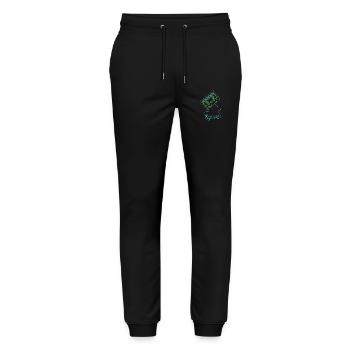 Eighties Cassette Tape 80s Retro - Stanley/Stella Mover Unisex Organic Jogging Trousers - black - Front - Marisol (170cm) & Nik (191cm)