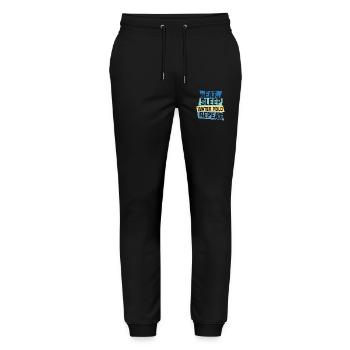 Water Polo Quote Eat Sleep Water Polo Repeat - Stanley/Stella Mover Unisex Organic Jogging Trousers - black - Front - Marisol (170cm) & Nik (191cm)