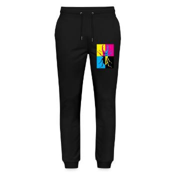 Estilo Pop Art con Escarabajo de Colores - Stanley/Stella Unisex Bio Jogginghose Mover  - Schwarz - Vorne - Marisol (170cm) & Nik (191cm)