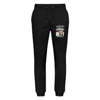 Faultier Schlafshirt Schlafanzug Faultier Pyjama - Stanley/Stella Unisex Bio Jogginghose Mover  - Schwarz - Vorne - Marisol (170cm) & Nik (191cm)