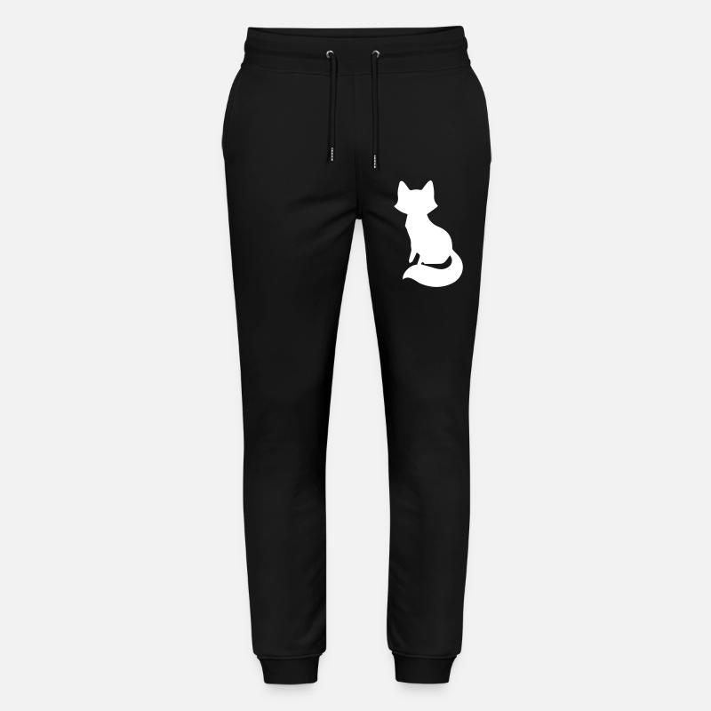 Playful Fox Silhouette Design - Stanley/Stella Mover Unisex Organic Jogging Trousers - black