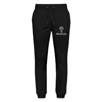 Damen Mamitän Segeln Mama und Kapitänin Segelboot - Stanley/Stella Unisex Bio Jogginghose Mover  - Schwarz - Vorne - Marisol (170cm) & Nik (191cm)