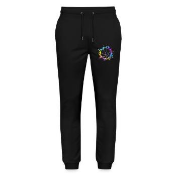 Basketball Paint Splatters colorful - Stanley/Stella Mover Unisex Organic Jogging Trousers - black - Front - Marisol (170cm) & Nik (191cm)