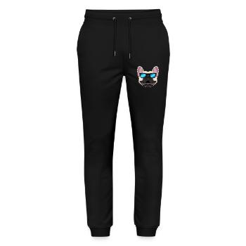 French Bulldog Sunglasses - Stanley/Stella Mover Unisex Organic Jogging Trousers - black - Front - Marisol (170cm) & Nik (191cm)