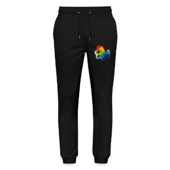 Octopus Rainbow - Stanley/Stella Mover Unisex Organic Jogging Trousers - black - Front - Marisol (170cm) & Nik (191cm)