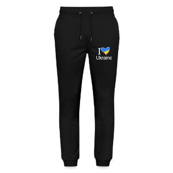 Ukraine - Stanley/Stella Unisex Bio Jogginghose Mover  - Schwarz - Vorne - Marisol (170cm) & Nik (191cm)