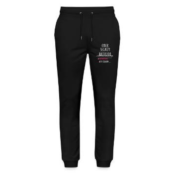 Cyber Security Bachelor Studium Geschenk - Stanley/Stella Unisex Bio Jogginghose Mover  - Schwarz - Vorne - Marisol (170cm) & Nik (191cm)