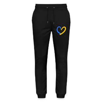 Ukraine Heart - Stanley/Stella Mover Unisex Organic Jogging Trousers - black - Front - Marisol (170cm) & Nik (191cm)
